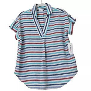 Liz Claiborne V Neck Short Sleeve Blouse size M NWT